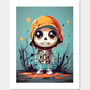 Cute Halloween Skeleton Posters and Art